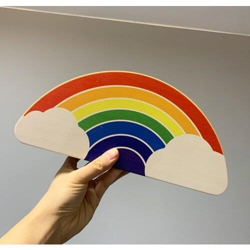 Rainbow Wooden Pen Holder DIY Pencil Container Storage Box Phone Desk Organizer