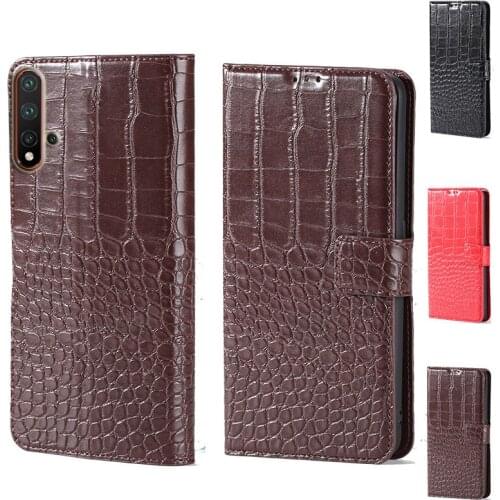 For Huawei Honor 20 Luxury Crocodile design Flip Leather Wallet Phone Case For Huawei Nova 5T 5 Pro Phone cover card slot
