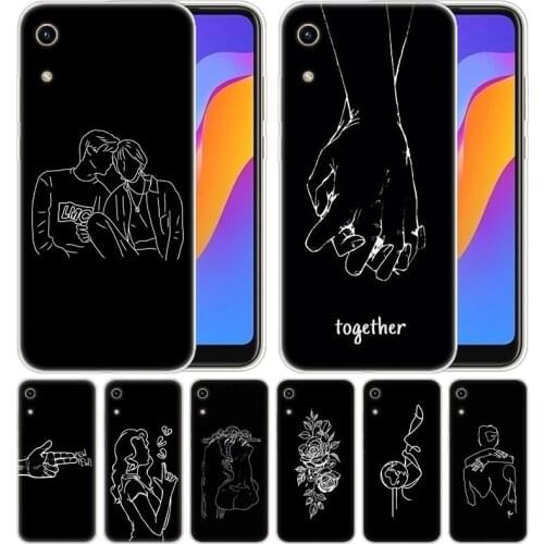 Luxury Silicone Case Abstract Line Face art dark for Huawei Honor 9X 8A 7A 20 Pro 7X 8X 7S 8S 8 9 10 Lite View 20 20i 10i Play
