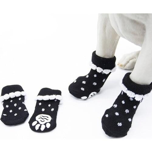 Cute New Pet Socks Colorful Dog Socks Pet Protective Shoes Covers Small Dog Clothes Cat Anti-scratch Non-slip Puppy Pug Socks