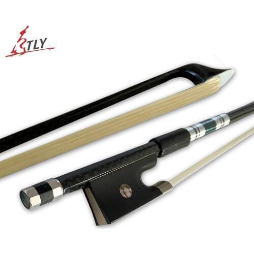 Full Size Grillwork Black Carbon Fiber Violin Bow Ebony Frog Filamentary Silver Winding w/ Colored Shell Violin Accessories