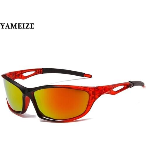 YAMEIZE Polarized Sunglasses Men Women Sports Sun Glasses Square Mirror Sunglasses Driving Fishing Eyewear Driver Goggles Gafas
