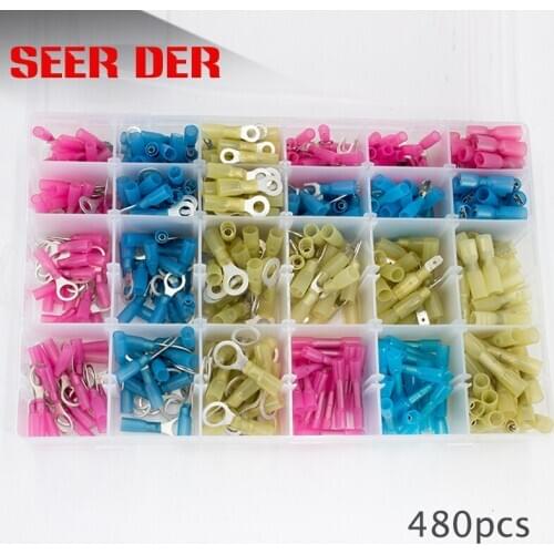 480PCS/Lot Waterproof Heat Shrinkable End Combination Heat Shrinkable Terminal Cold Press Terminal