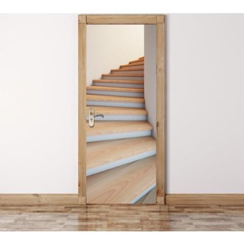 Waterproof Imitation 3D Stair Door Stickers Creative Door Stickers Bedroom Living Room Wall Stickers Waterproof High Quality