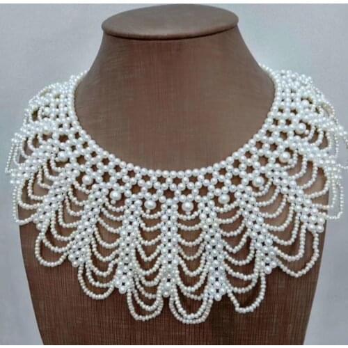 Freshwater pearl white round wedding necklace made by hand FPPJ wholesale nature women gift
