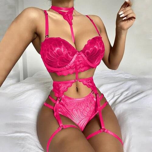Lingerie Women Bras Sexy Lingerie Set Embroidery Sensual Lingerie Women Underwear Erotic Sexy Push Up Bra Brief Gater Sets