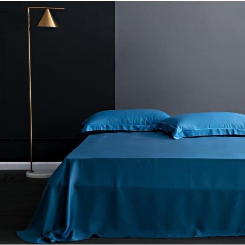 100% Mulberry Silk Bed Sheet Solid Color Flat Sheets Bedding Real Silk For King Queen Size Bedding Sheet Home Textile