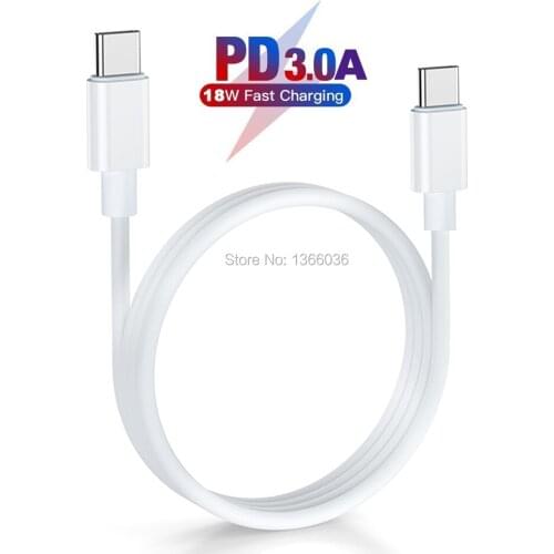 100Pcs/lot 60W 3A PD USB C to USB Type C Cable For Macbook Xiaomi Huawei samsung Quick Fast Charge 4.0 Type-C PD Charger Cable