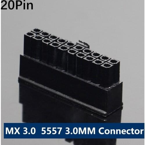 1000pcs Molex 3.0 Pitch 3.0mm 20P Connector Male plug shell 2X10P Double Row MX3.0 3.0 Connector for Sever Power Cable DIY