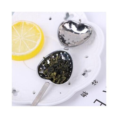 20/50pcs Heart Shaped Tea Infuser Spoon Strainer Kitchen Gadget Tool Stainless Steel Steeper Handle Shower Tea Making Filter