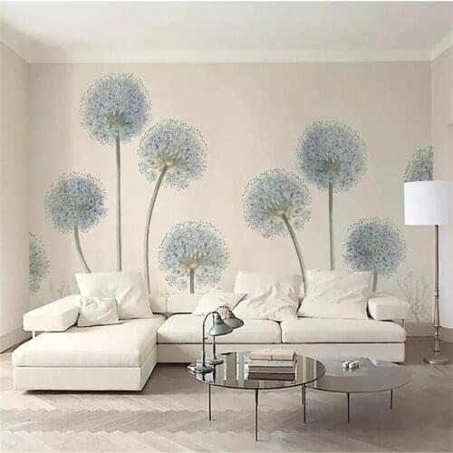 Wellyu Custom Wallpaper 3d murals Suya Arts Fan Modern Simple Dandelion Nordic Living Room Walls papel de parede 3d wallpaper