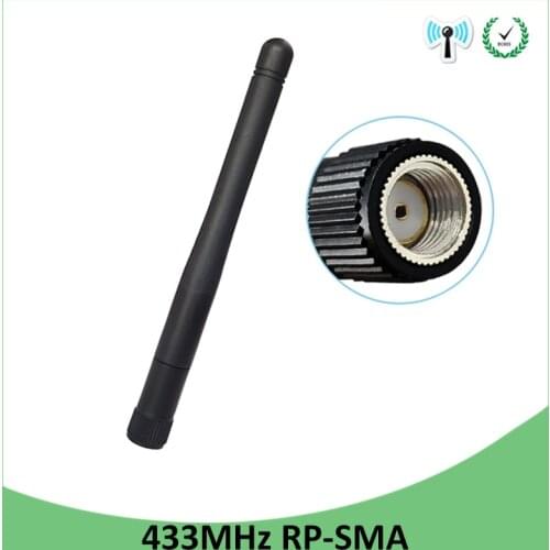 5pcs 433MHz antenna 3dbi RP-SMA Connector 433 mhz IOT antena rubber antenne for wireless watermeter Gasmeter Lorawan Emeter
