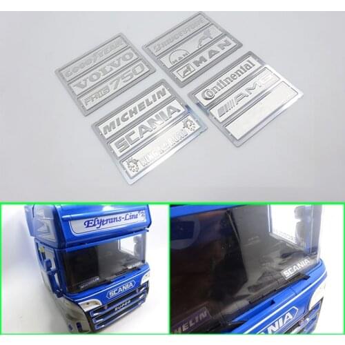 Decorative Metal Plate for 1/14 Tamiya RC Truck Trailer Tipper Scania MAN Benz Actros Volvo Car Diy Parts