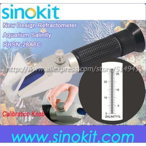 Aquarium Salinity 0-28% New Design Calibration knob refractometer with CE RHSN-28ATC
