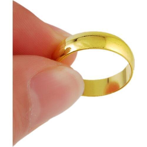 ANDARA High Quality Women Men Rings Gold Color Wedding Ring Round Smooth Anillos Rings R018