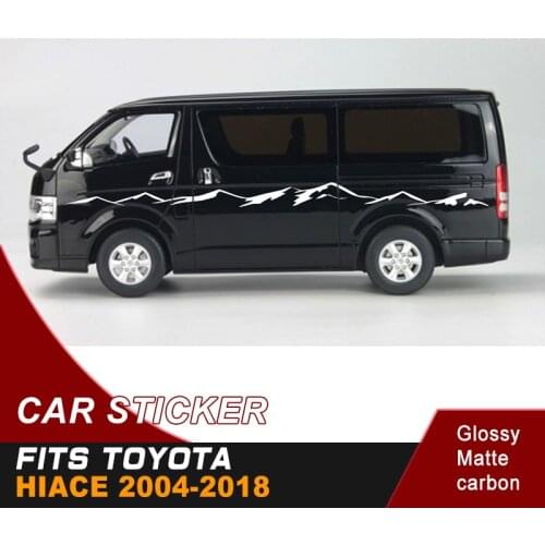 Car accessories 2 Pcs mountain stripe car body side door stripe graphic vinyl car sticker fit for toyota hiace 2004-2018
