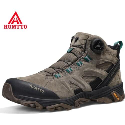 HUMTTO Waterproof Ankle Boots for Men Leather Platform Sneakers Mens Rubber Hiking Boots Winter Designer Work Safety Man Shoes