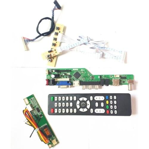 For QD14XL19 QD14XL20 VGA HDMI-Compatible AV USB 1CCFL 30Pin LVDS T.V56 controller board LCD Remote+Inverter+keyboard