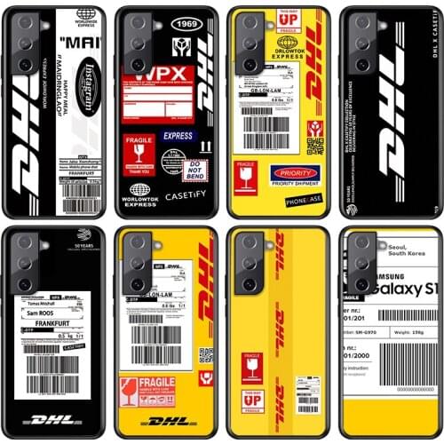 Dhl Express For Samsung Galaxy S21 S20 FE S10e S10 S9 S8 S7 S6 Ultra Plus Lite 5G Edge Black Soft Phone Case
