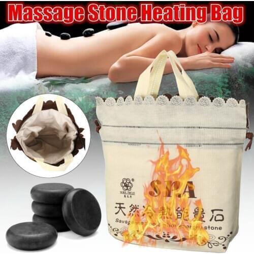 Natural Massage Hot Stone Heating Bag Warmer Heater Device Electric Massager SPA Rock Energy Stone Set Basalt Relaxing Kit