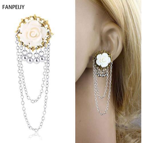 Fanpeijy Lotus Flower"Rose Flower" Piercing Ear Gauges Fit Flesh Tunnel 8mm-16mm Plug Expander Piercing Jewelry Earring Kit 2pcs