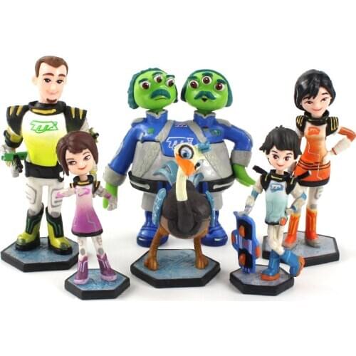 6pcs/set 7-10cm Miles From Tomorrowland:Missions Figure Toys Loretta Phoebe Callisto Watson Ostrich Admiral PVC Model Dolls