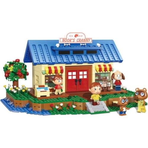 K103 1225Pcs Streethouse Building Toys The Animal Crossing House Assembly Bricks Model Building Blocks Kids Christmas Toys Gifts