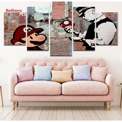 Canvas Painting Decoration Frameless Painting Living Room Pentathic Painting Sheriff Holding Mushroom In His Hand Painting