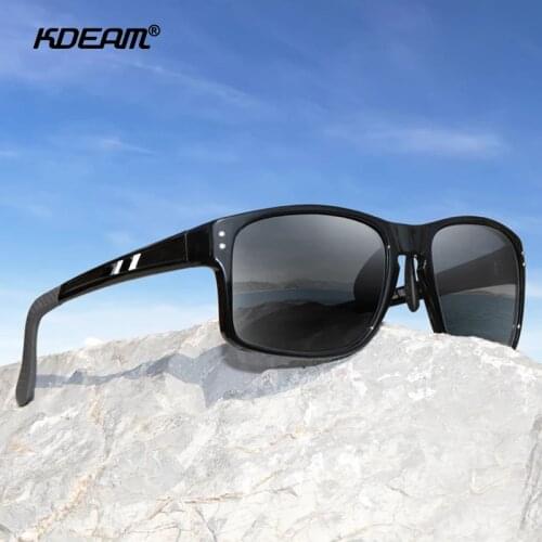 KDEAM TR90 Polarized Sunglasses Man UV400 Square Shades High End Woman Unbreakable Light Weight Sunglass With Free Box