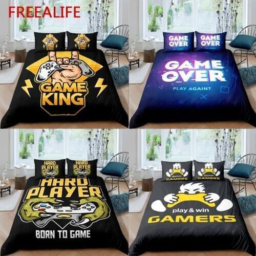 Gamepad Bedding Set Queen Size Duvet Cover 90 young Black Comforter Bed Cover Set Housse De Couette Bedclothes 2/3pcs