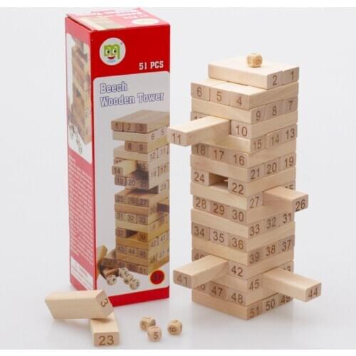 Large Size Bricks Children Wooden Educational Force Pumping Building Blocks High Table Game Child Stacker Game Board Game Toys