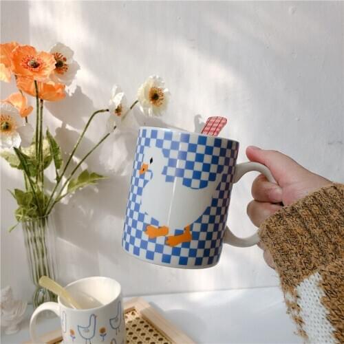 Duck Chicken Mug Korean Ins Retro Cute Girl Coffee Milk Breakfast Cup Nordic Creative Personality Water Cup