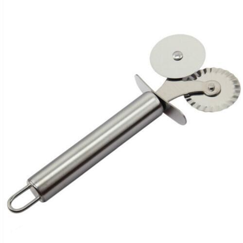 Kitchen Bakeware Baking Pizza Tools stainless steel Double Roller Hob wheel Cut the bread pizza Cake knife knive