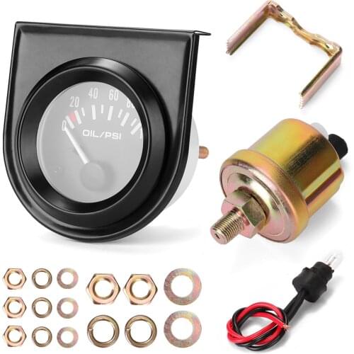 Oil Pressure Gauge Refitting 52mm car Oil Pressure Instrument 0~100PSI Oil Pressure Gauge & Sensors 12V General Instrument Meter