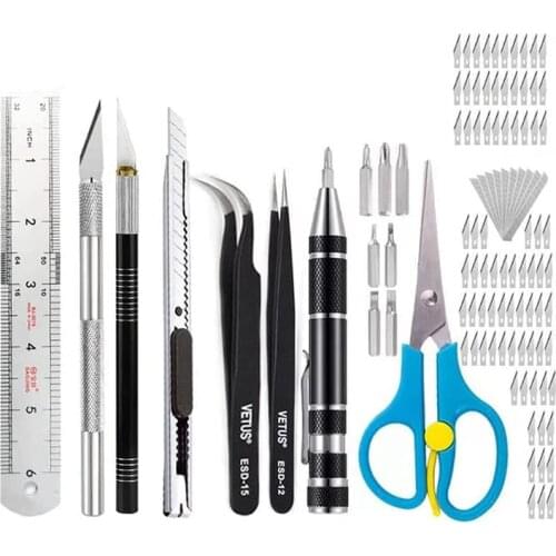 Art Knife Stencil Making Kit Screwdriver Tweezers Scissors Ruler Storage Box Are Suitable for Creating DIY Art Works