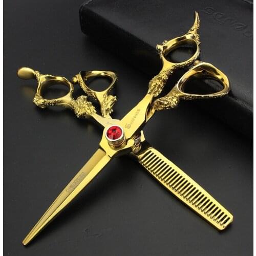 Japan 440c High Quality Professional Hairdressing Scissors 6 Inch Set Kit Hairdressing Scissors Hair Cutting Salon Scissors