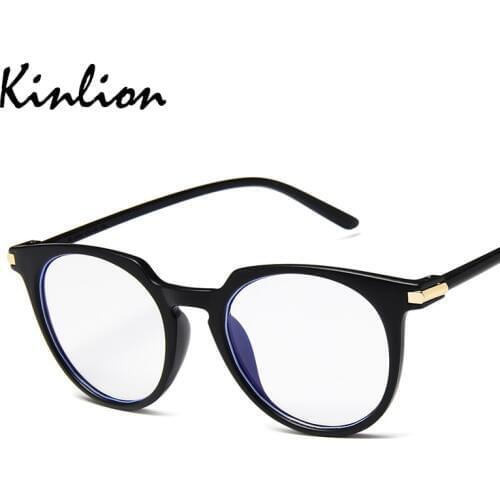 Kinlion Anti Blue Round Women Glasses Frame Retro Ladies Eyeglasses Frame Blue Light Blocking Computer Glasses for Men Oculos De