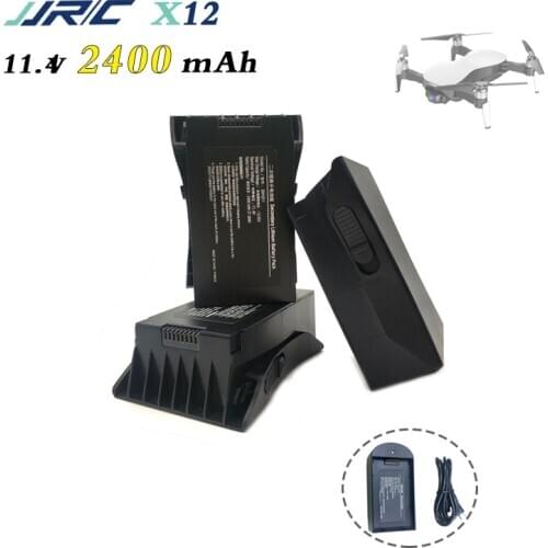 Original X12 EX4 Battery 11.4V 2400mAh D01011 for JJRC X12 EX4 FPV Brushless RC Drone Battery Parts LiPo Battery With Charger