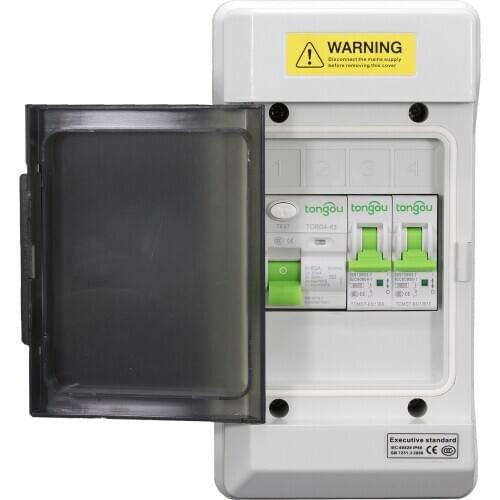 Consumer Unit with 63A/30mA RCD & 1x16amp & 6amp MCBs IP66, ( Distribution Box with Circuit Breaker )