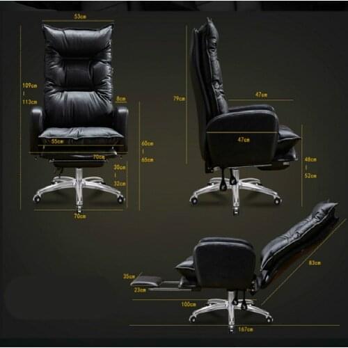 Excellent PU Office executive chair Multi-purpose Lifted Rotation office Chair Household Footrest Reclining Study Room Stool