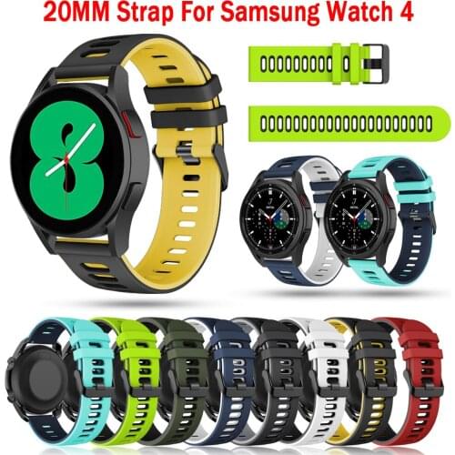 20mm Silicone Strap For Samsung Galaxy watch 4 classic 42MM/46mm/Huawei watch 2/gt 2 42mm strap Huami Amazfit BIP/GTS Wristband