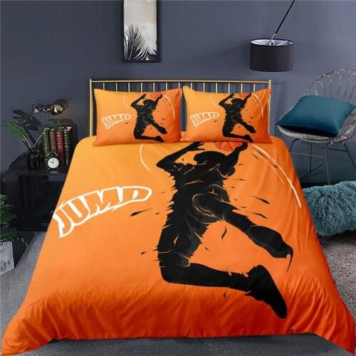 Luxury 3D Sport Basketball Print Kids Teens Bedding Set Comfortable Duvet Cover Pillowcase Home Textile Single/Queen/King Size