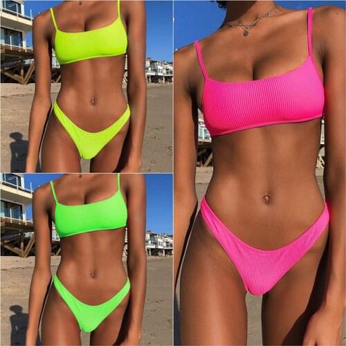Sexy Two Piece Yellow Bikini 2021 Swimsuit Women Swimwear Push Up Vintage Biquini Drop Shipping Bathing Suit Brazilian Bikinis