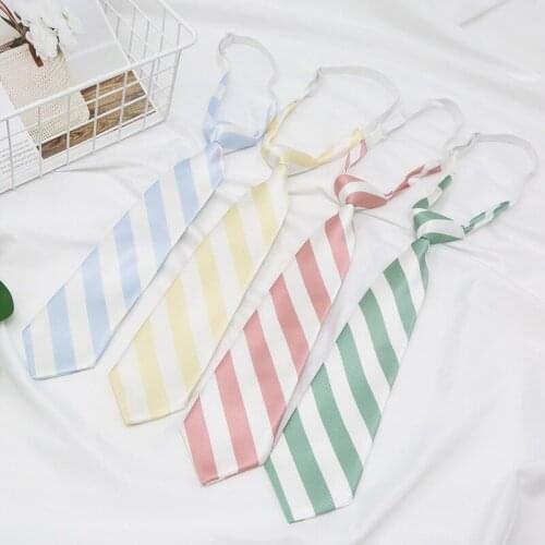 Striped Lazy Neckties for Mens Student Uniform Tie For Women Collar Bowknot Adult Neck Ties Cravats Girls Bowties Accessories