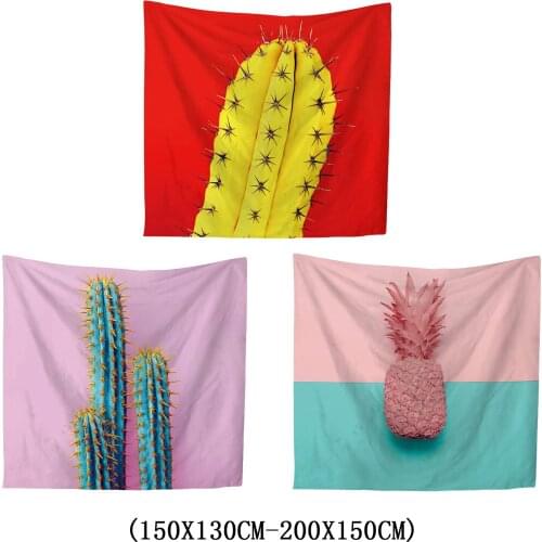 Pineapple Painting Printed Living Room Decoration Wall ing Tapestry Yoga Mat Rug Home Decor Art for Beach Towel , Tablecloth