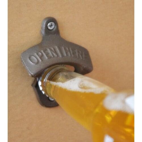 Vintage Antique Iron Wall Mounted Bar Beer Glass Bottle Cap Opener Kitchen Tools Bottle Opener Beer Opener Without Srew