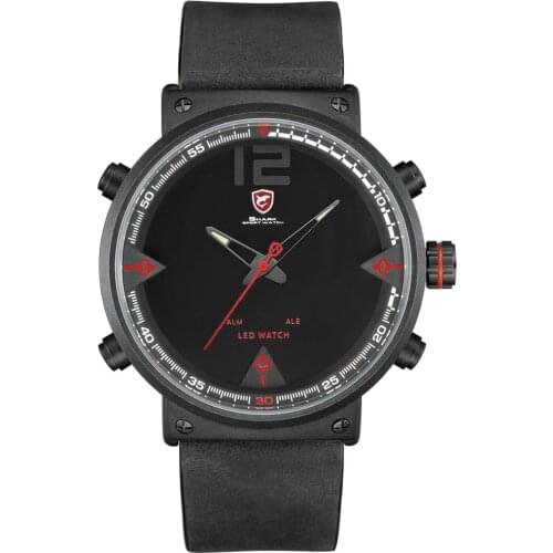 Inner Shadow Crazy Horse Belt Led Double Display Movement Quartz Watch Simple Watch Casual Wrist Watch For Men And Women