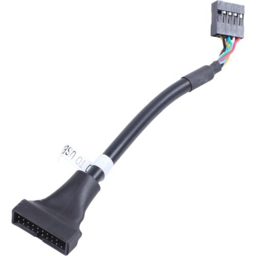 Quality Black USB 2.0 9 Pin Female to USB 3.0 20 Pin Male Cable Adapter Connector