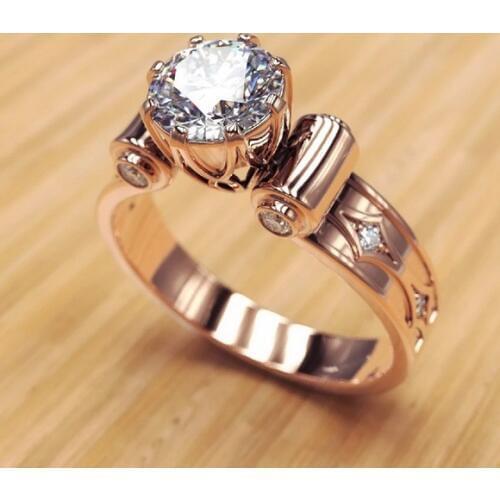 Top quality Zircon Engagement Rings for women Rose gold color Wedding rings female anel Austrian Crystals Jewelry