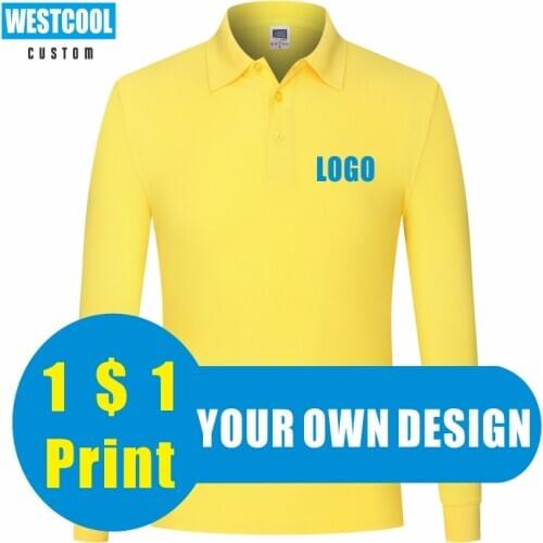 WESTCOOL Autumn Healthy Cotton Long Sleeve Men and Women POLO Shirt Custom Design Personal Group LOGO Printed Embroidery Picture